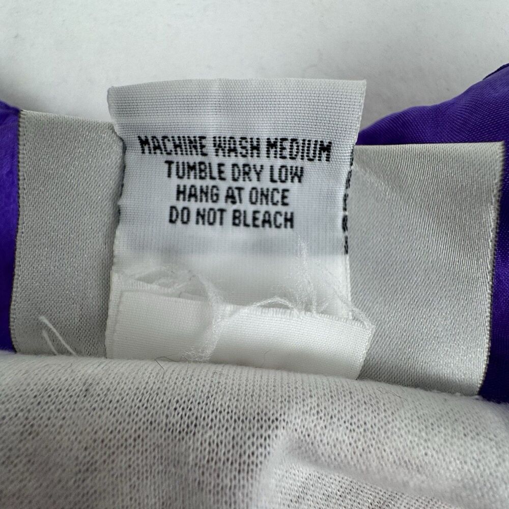 Vintage 80s Womens Track Jacket Medium Purple Colorful Windbreaker Floral Stripe - Picture 12 of 16